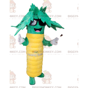 Costume mascotte BIGGYMONKEY™ palma verde e gialla super