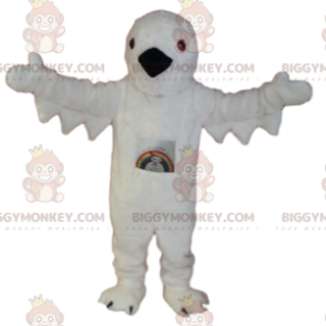 BIGGYMONKEY™ mascot costume of white bird with black beak.