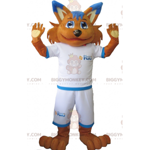 Oranje vos BIGGYMONKEY™ mascottekostuum in sportkleding -