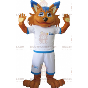 Orange Fox BIGGYMONKEY™ Mascot Costume In Sportswear -