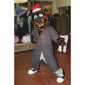 Costume de mascotte BIGGYMONKEY™ de chien marron avec un long