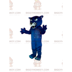 BIGGYMONKEY™ Aggressive Blue Panther Mascot Costume. panther