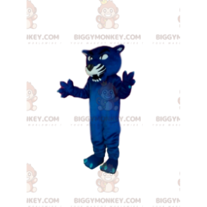 BIGGYMONKEY™ Costume da mascotte aggressivo pantera blu.