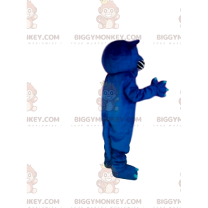 Costume de mascotte BIGGYMONKEY™ de panthère bleu agressive.