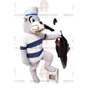 Costume de mascotte BIGGYMONKEY™ de phoque en tenue de marin.