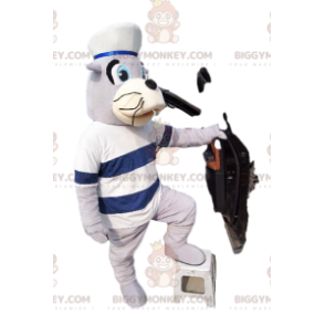 Costume de mascotte BIGGYMONKEY™ de phoque en tenue de marin.