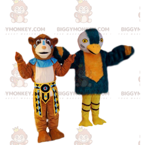 BIGGYMONKEY™ Mascottekostuum Duo van leeuw en adelaar in