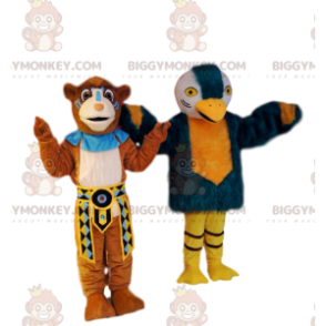 BIGGYMONKEY™ Mascottekostuum Duo van leeuw en adelaar in