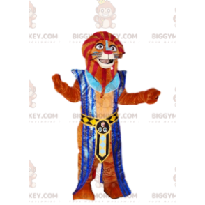 BIGGYMONKEY™ maskotdräkt av brunt lejon i faraokläder. -