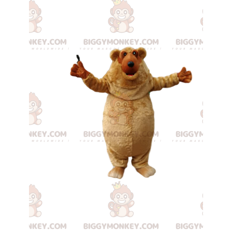 Costume de mascotte BIGGYMONKEY™ de petit ours brun dodu très