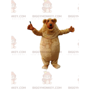 Very Happy Little Plump Brown Bear BIGGYMONKEY™ Mascot Costume.