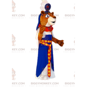 Costume de mascotte BIGGYMONKEY™ de lionne marron en tenue de