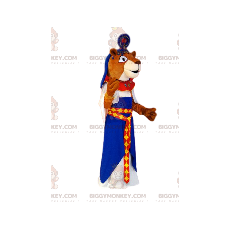 BIGGYMONKEY™ Mascot Costume Brown Lioness In Egyptian Queen