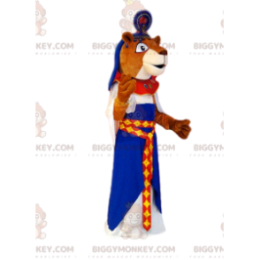 Disfraz de mascota BIGGYMONKEY™ Leona marrón en traje de reina
