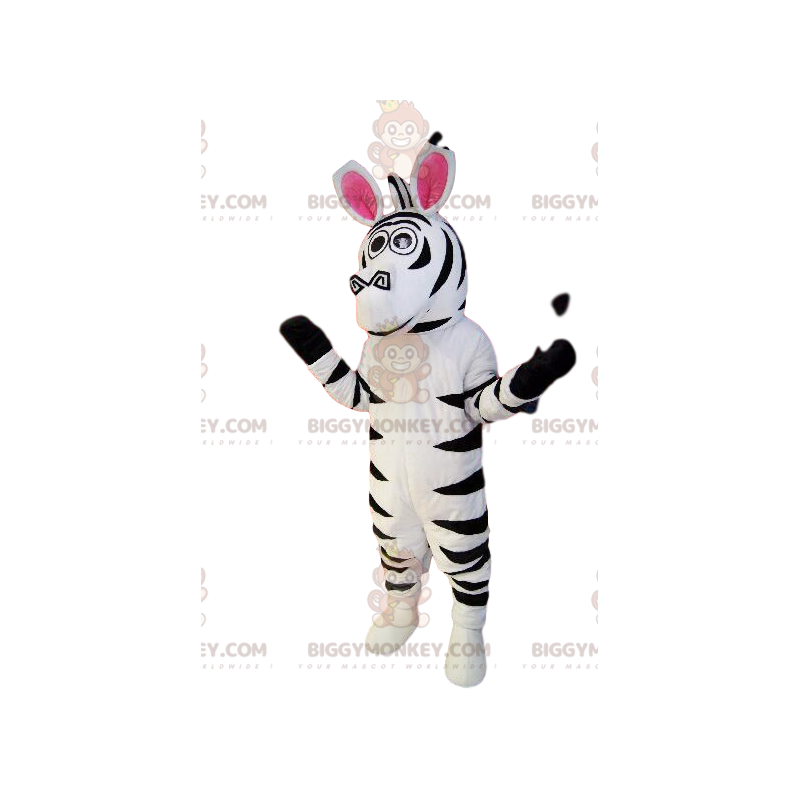 Superkomisk zebra BIGGYMONKEY™ maskotdräkt. zebra kostym -