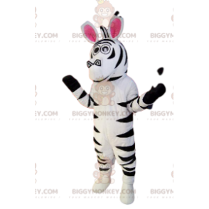 Super comico costume mascotte zebra BIGGYMONKEY™. tuta zebrata