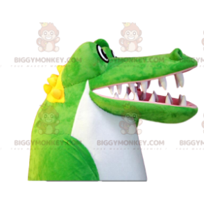 Costume de mascotte BIGGYMONKEY™ de crocodile vert et blanc