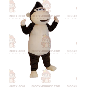 Very happy brown and cream monkey BIGGYMONKEY™ mascot costume.