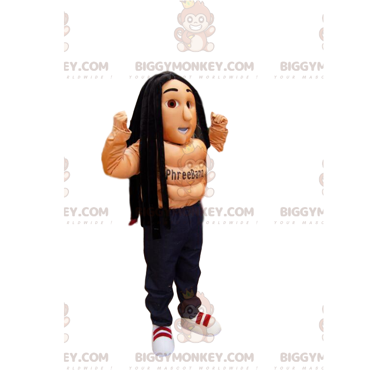 Costume de mascotte BIGGYMONKEY™ de sportif torse nu avec des