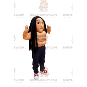 Costume de mascotte BIGGYMONKEY™ de sportif torse nu avec des