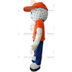 BIGGYMONKEY™ Golf Ball Head Snowman Mascot Costume –