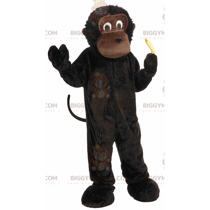 Traje de mascote pequeno gorila chimpanzé macaco marrom