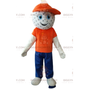 BIGGYMONKEY™ Golf Ball Head Snowman Mascot Costume –