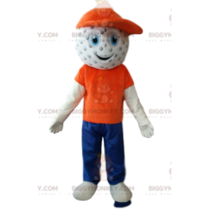 BIGGYMONKEY™ Golf Ball Head Snowman Mascot Costume -