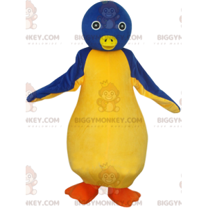 BIGGYMONKEY™ mascottekostuum van blauwe en gele pinguïn met