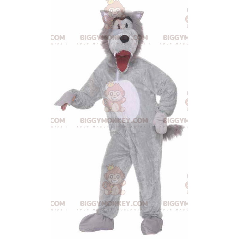 pełni konfigurowalny kostium maskotki szarego i białego wilka
