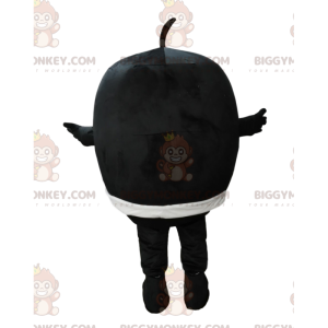 BIGGYMONKEY™ Costume da mascotte da piccolo tondo nero con naso