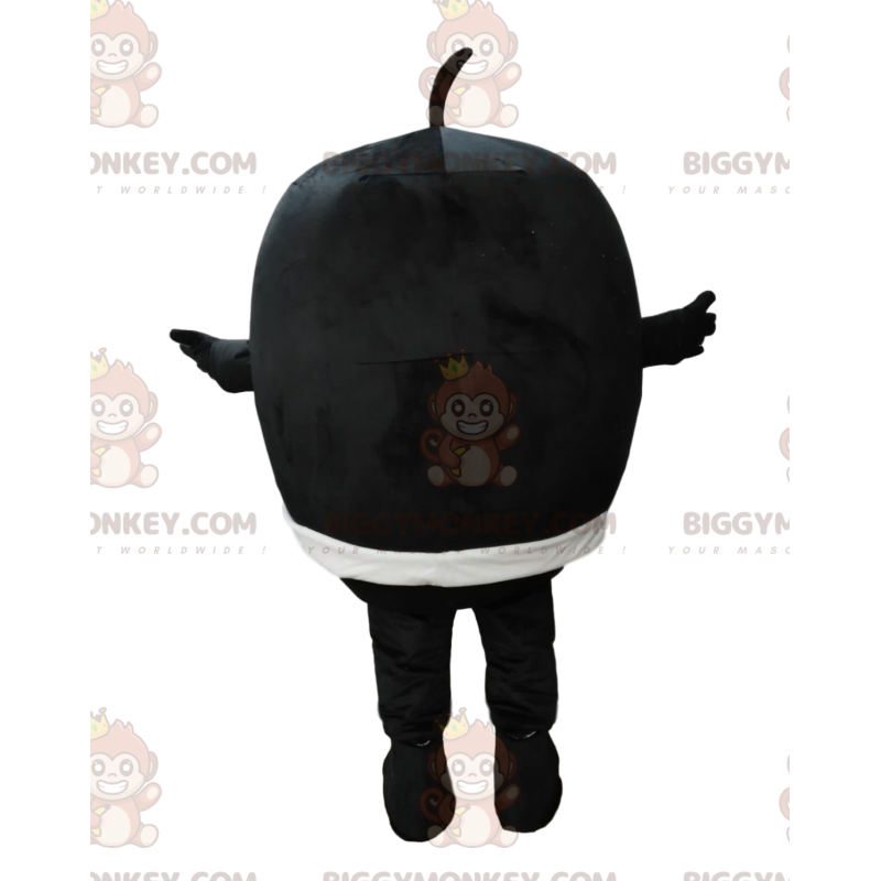 BIGGYMONKEY™ Costume da mascotte da piccolo tondo nero con naso