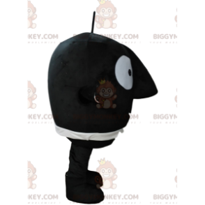 BIGGYMONKEY™ Costume da mascotte da piccolo tondo nero con naso