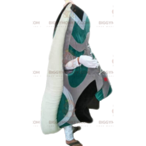 Costume de mascotte BIGGYMONKEY™ de basket verte et blanche.