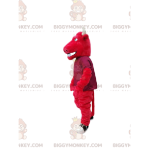 Kostým maskota BIGGYMONKEY™ červeného býka s velkými bílými