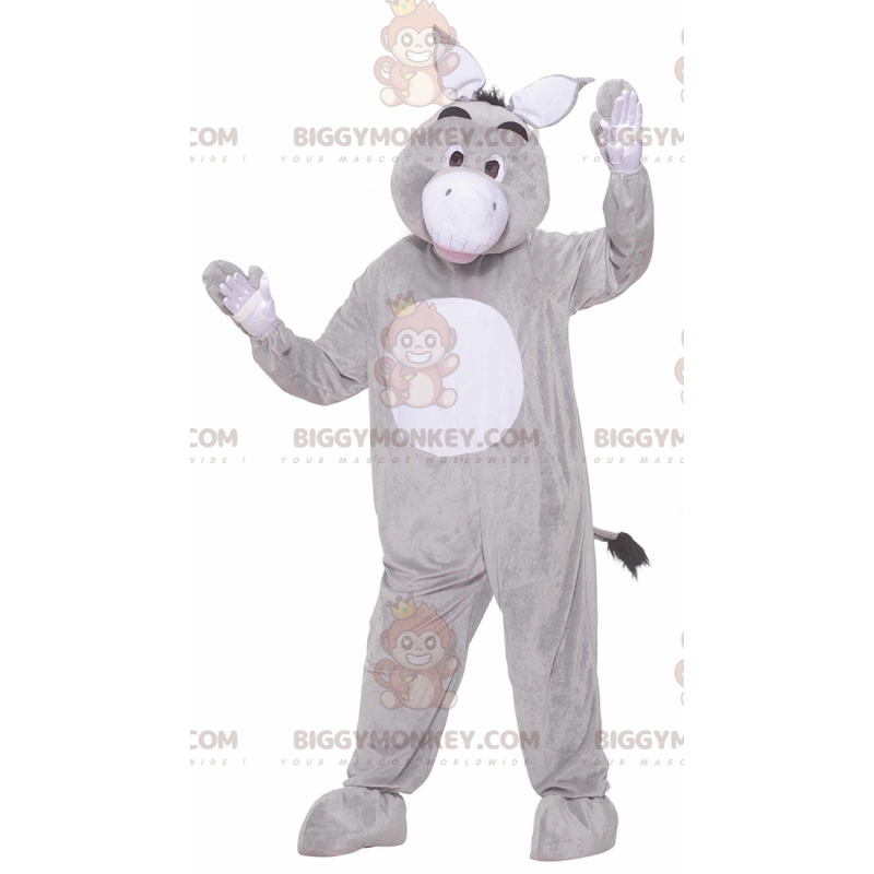 Grå och vit Eeyore Donkey BIGGYMONKEY™ maskotdräkt -