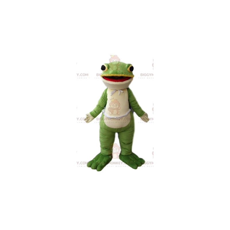 Very Smiling Green and White Frog BIGGYMONKEY™ Mascot Costume -