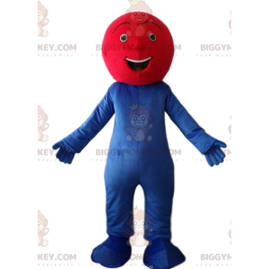 Fato de mascote BIGGYMONKEY™ de um homem azul e ruivo muito