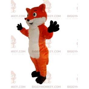 Costume de mascotte BIGGYMONKEY™ de renard roux et blanc avec