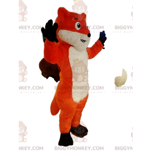 Kostium maskotki BIGGYMONKEY™ z czerwonego i białego lisa z