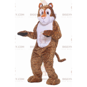 Oranje witte en zwarte tijger BIGGYMONKEY™ mascottekostuum -