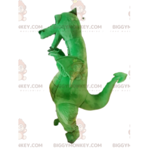 Super lachende groene draak BIGGYMONKEY™ mascottekostuum.