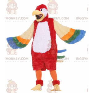 Gigantische veelkleurige papegaai BIGGYMONKEY™ mascottekostuum