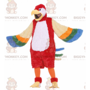 Riesiger mehrfarbiger Papagei BIGGYMONKEY™ Maskottchen-Kostüm -