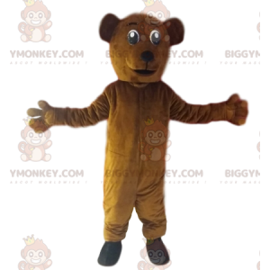 Costume de mascotte BIGGYMONKEY™ d'ours brun très enthousiaste.