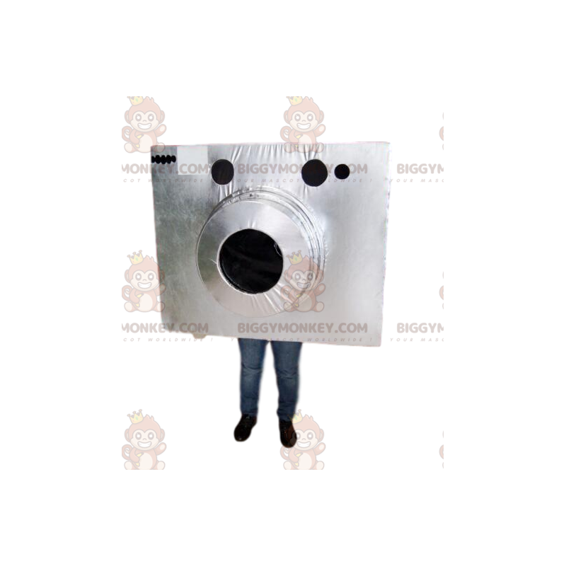 Costume da mascotte BIGGYMONKEY™ con fotocamera argento -