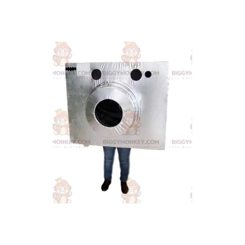 Traje de mascote de câmera prateada BIGGYMONKEY™ –