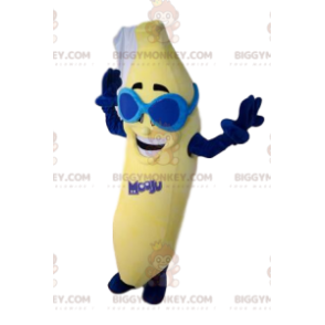 Kostium maskotka Wesoły Banan BIGGYMONKEY™ z niebieskimi