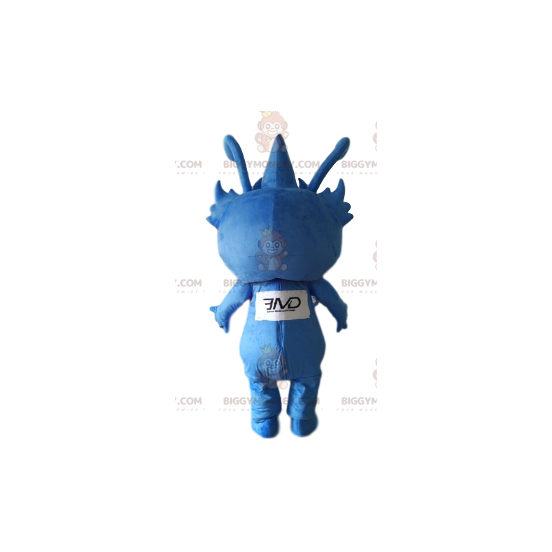 BIGGYMONKEY™ maskotkostume af lille blå alien med skarpe