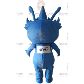 BIGGYMONKEY™ costume mascotte da piccolo alieno blu con denti